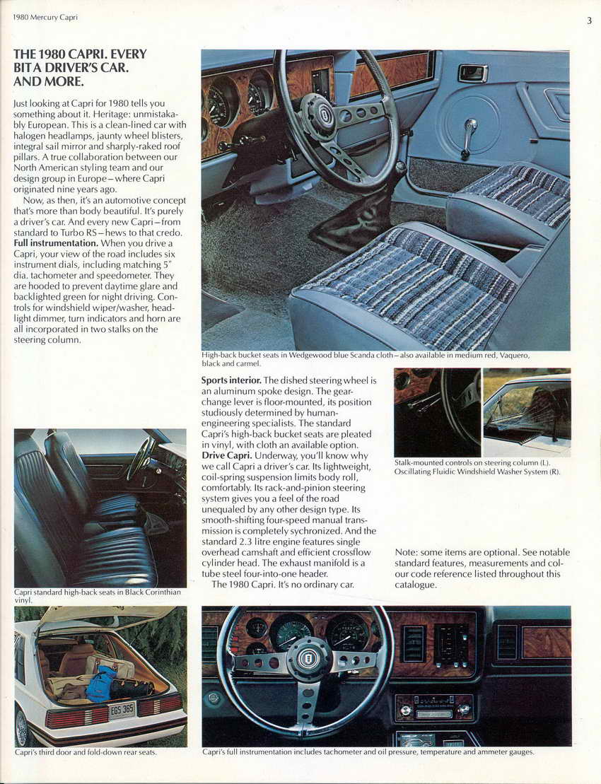 1980 Mercury Capri Canadian Brochure Page 2